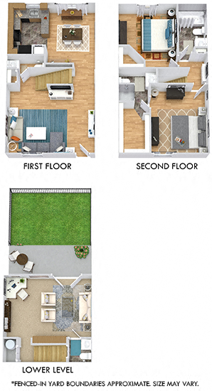 Floor plan for 2 beds, 2.5 baths, 1477 sqft